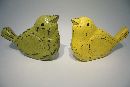 Holzvogel zum Stellen 1x GELB und 1x GRUEN Länge 21,5cm