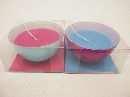 Glasschale m.Wachs pink+blau d11h6 cm