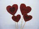 Herz am Stab 2Mod. ROT 12x5cm/8x8cm