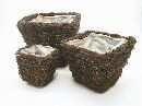 Korb S/3 quadr. NATUR-DUNKEL 12-20 cm