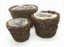 Korb S/3 rund NATUR-DUNKEL 14-26 cm