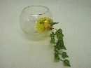 Glasvase mit Glasblase GELB 15x14cm