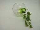 Glasvase mit Glasblase GRUEN 15x14cm