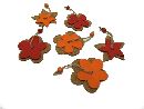 Hängeblüte Kork/Holz ROT-ORANGE 6cm 3fach 36St.