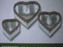 Pflanzschale Weide Zink Weide ZINK Herz 15+20+25cm