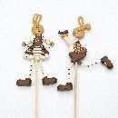 Stecker Hase Spring CREME-BRAUN 10cm