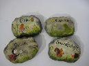 Steine m.Motiv Keramik BUNT 10x4,5cm 4Mod.