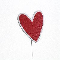 Steck.Hearts ROT 8cm Draht Stiel