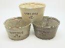 Holz Schale 3er braun-schlamm-creme 15x11 cm