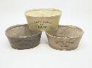 Holz Schale 3er oval braun-schlamm-creme 13x10x8 cm