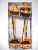 Herbststecker mit Tafel GRÜN-ORANGE 7x7 cm