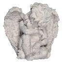 Engel Polyresin / Keramikoptik NATUR 26013 sitzend ca. 10,5x10x7cm