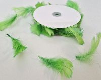Federn am Draht - Federband grün 10 Meter