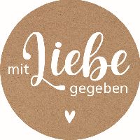 Aufkleber mit Liebe gegeben 12395 500 Stück Box Ø3,5cm auf Rolle