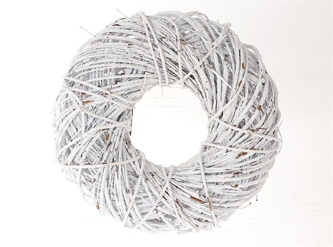 Kranz Twig WEISS ABGEW. Ø35cm 862333701