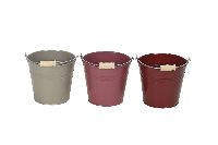 Metalleimer Trio erika-weinrot-grau Ø13xH12cm 670841