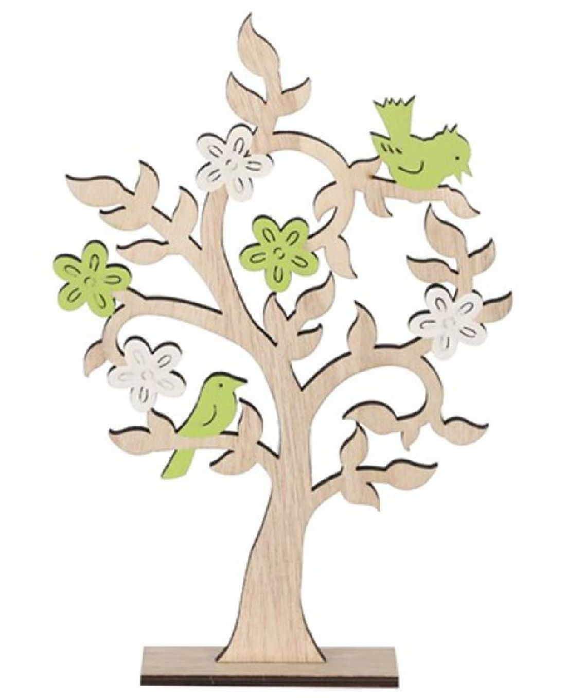 Dekobaum Frühlingsbote natur-weiss-grün 37033 26x6x39,5cm (LxBxH) Holz