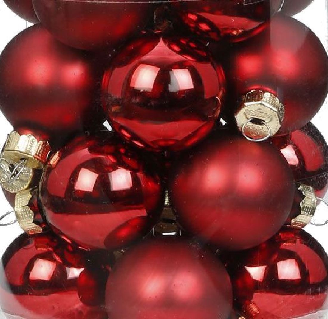 Glaskugel / Christbaumkugel 12319 chianti-weinrot 16319 30mm nachhaltige Verpackung