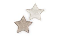 Stern Watteweich creme-braun 23764200-2 Streu Ø6cm Filz wattiert