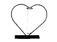 Metallherz mit Reagenzglas schwarz 862534012 14x6xH19,5cm