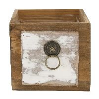 Schublade mit Knauf BRAUN-WEISS 117229 14x14x12,5cm mit Folie