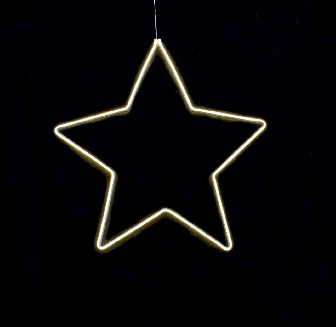 LED Neon Stern mit Timer Netzbetrieb innen&außen warmwe 36cm 140er LED 6/18Std Timer