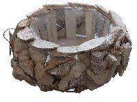 Pflanzgefäß Driftwood weiß gewischt 34 796 Ø25xH11cm